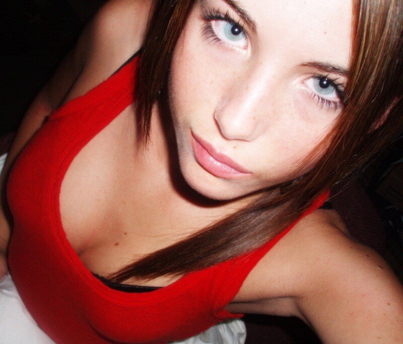 woman in red tank top