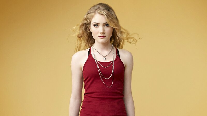 woman in red tank top
