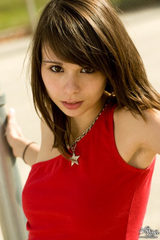 woman in red tank top