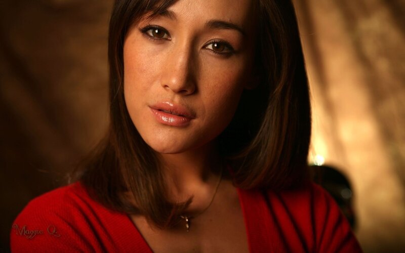 woman in red top