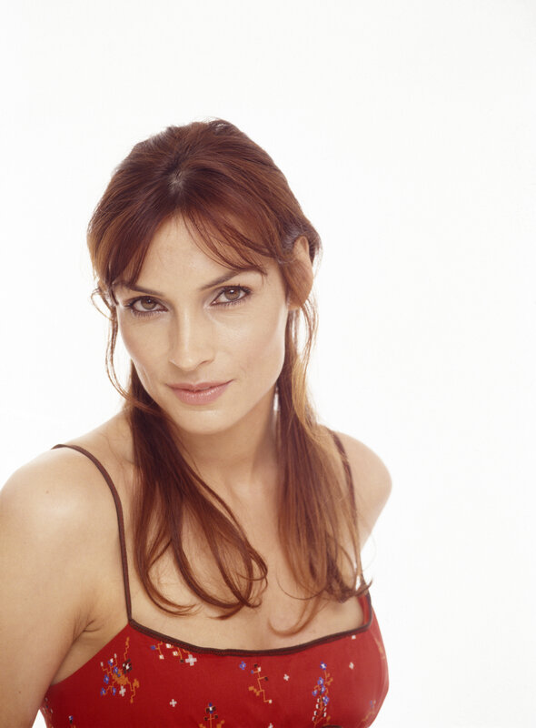 woman in red top