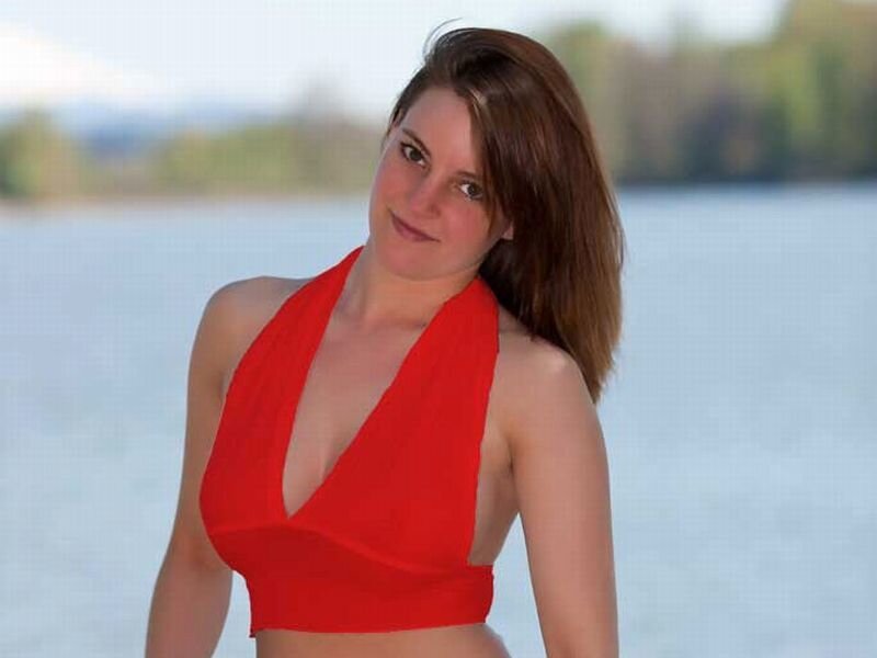 Woman in Red Top — Calm, Afternoon
