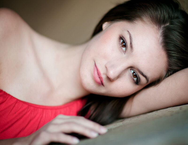 Woman in Red Top — Calm, Photograph, Red Top