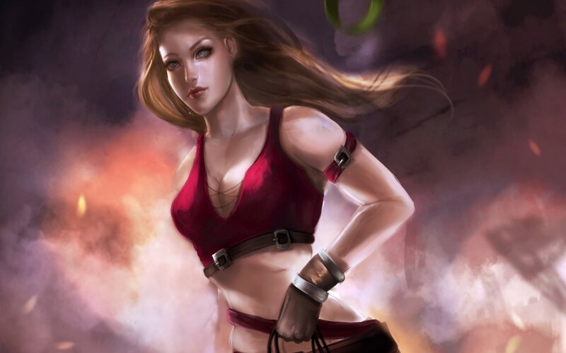 Woman in Red Top — Dramatic, Digital Art