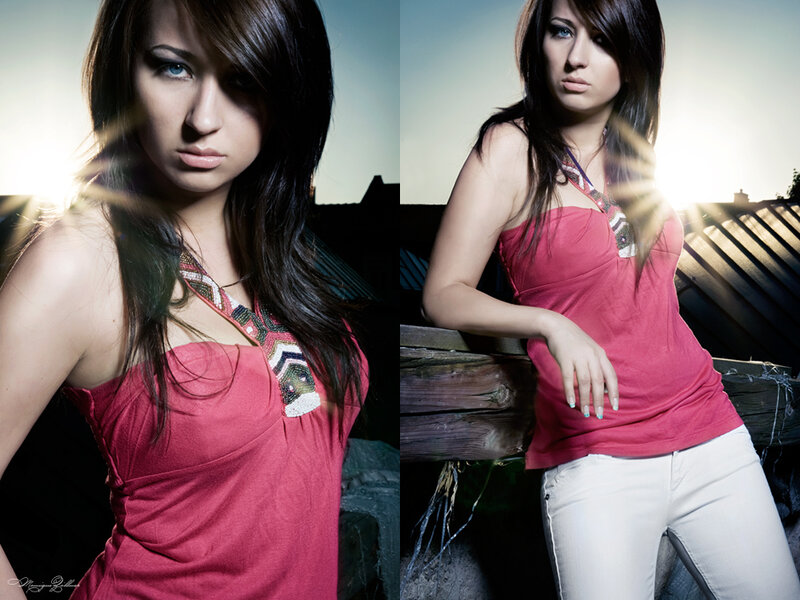 woman in red top portrait