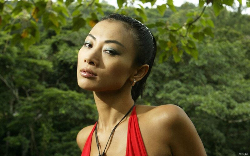 Woman in Red Top — Serene, Afternoon, Photograph, Trees