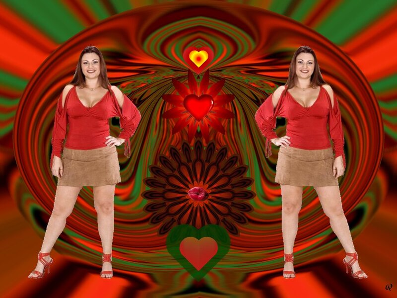 Woman in Red Top — Vibrant, Digital Art
