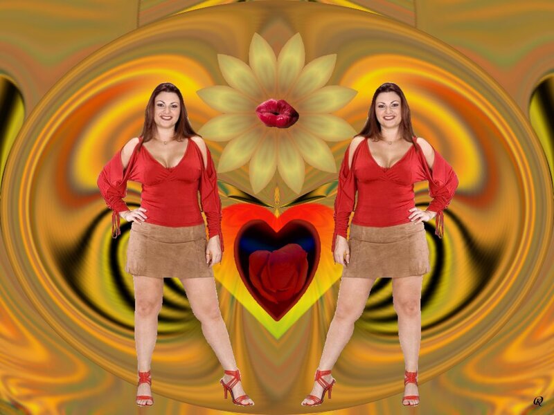Woman in Red Top — Vibrant