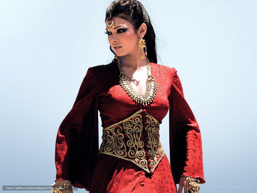 woman in red traditional dress