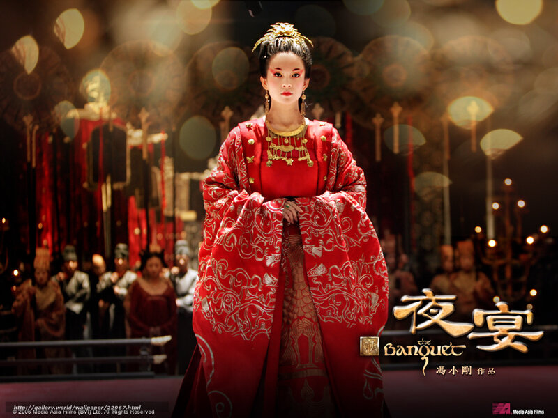 Woman in red traditional dress
