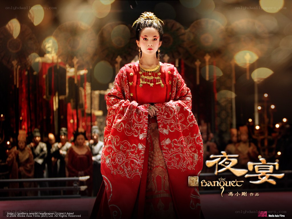 Woman in red traditional dress