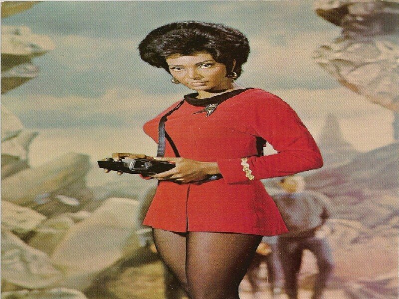 Woman in Red Uniform — Dramatic, Photograph