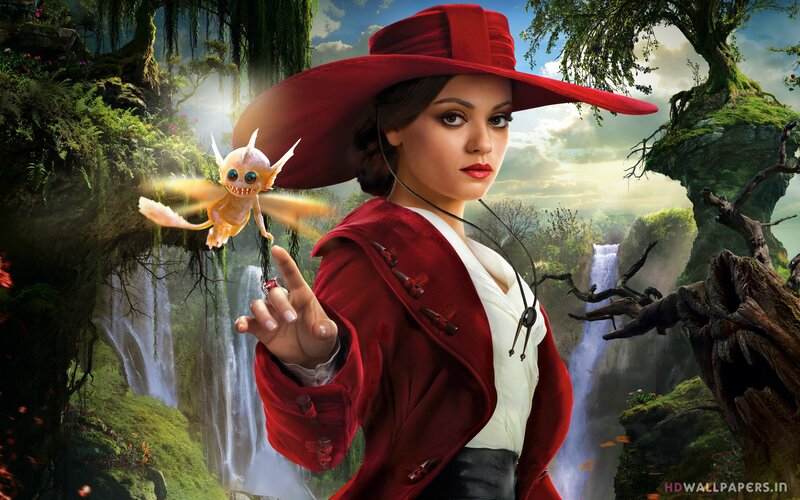 woman in red with magical creature