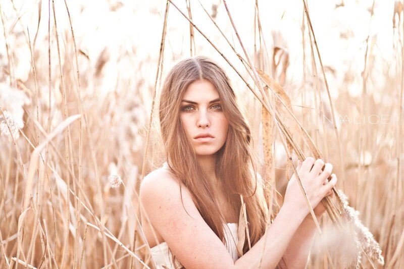 Woman in Reeds — Beige