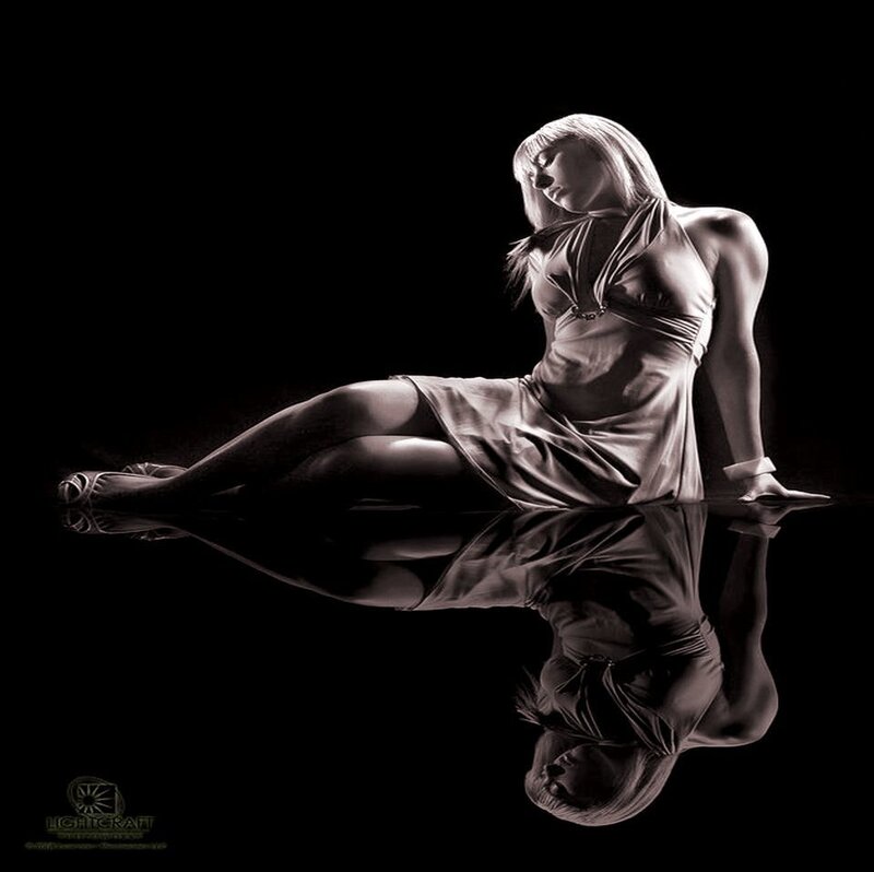 Woman in Reflective Pose — Black