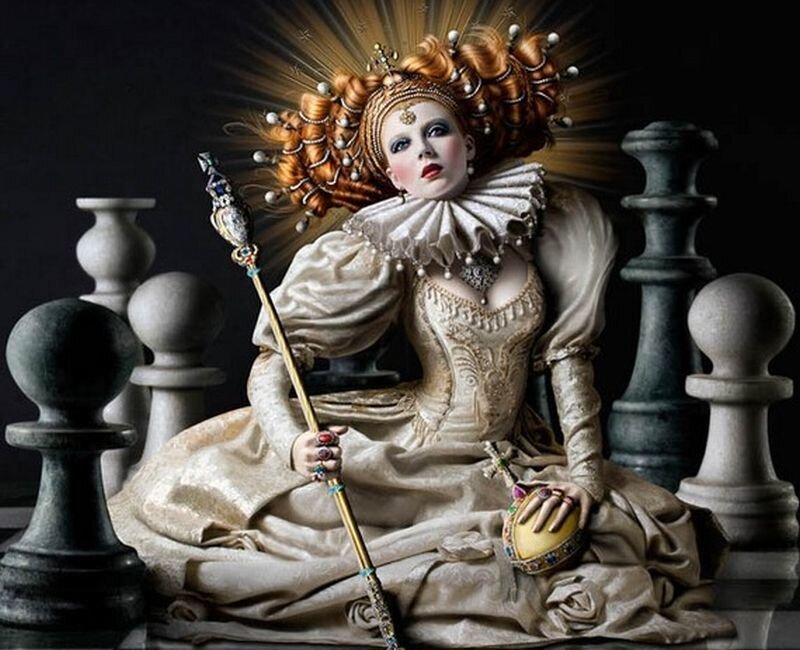 Woman in Regal Attire — Gold