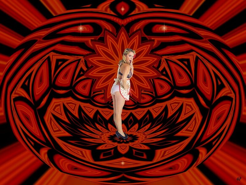 Woman in Retro Outfit — Red