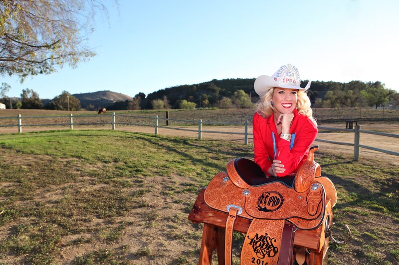 Woman in Rodeo Outfit — Red