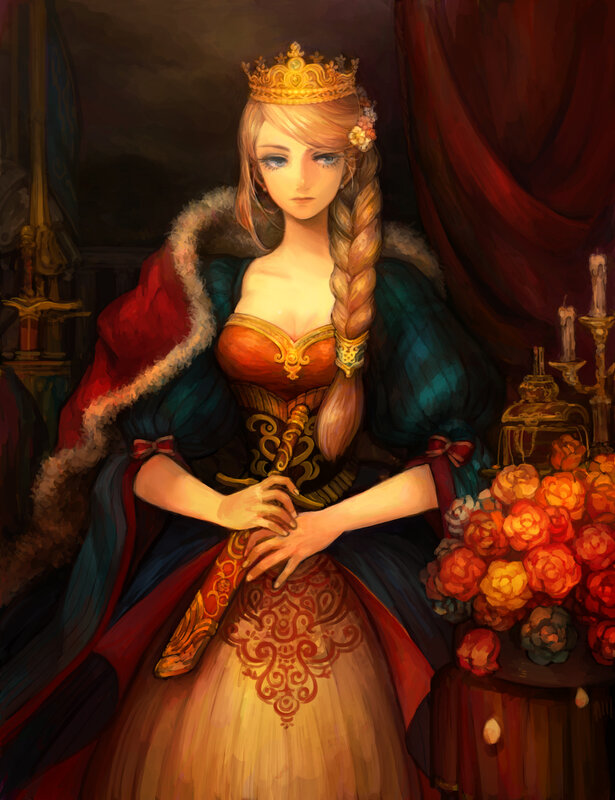 Woman in Royal Dress — Red