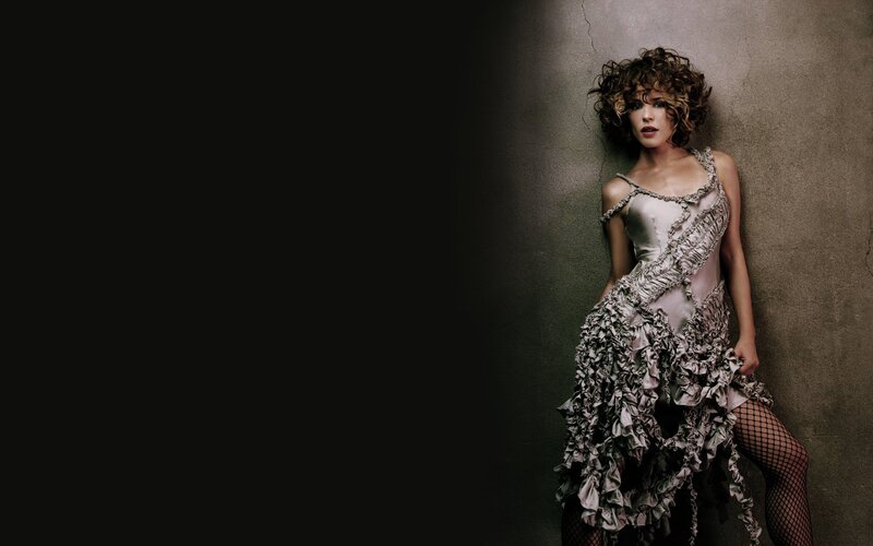 woman in ruffled dress