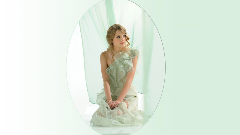 Woman in Ruffled Dress — White, Serene, Photograph