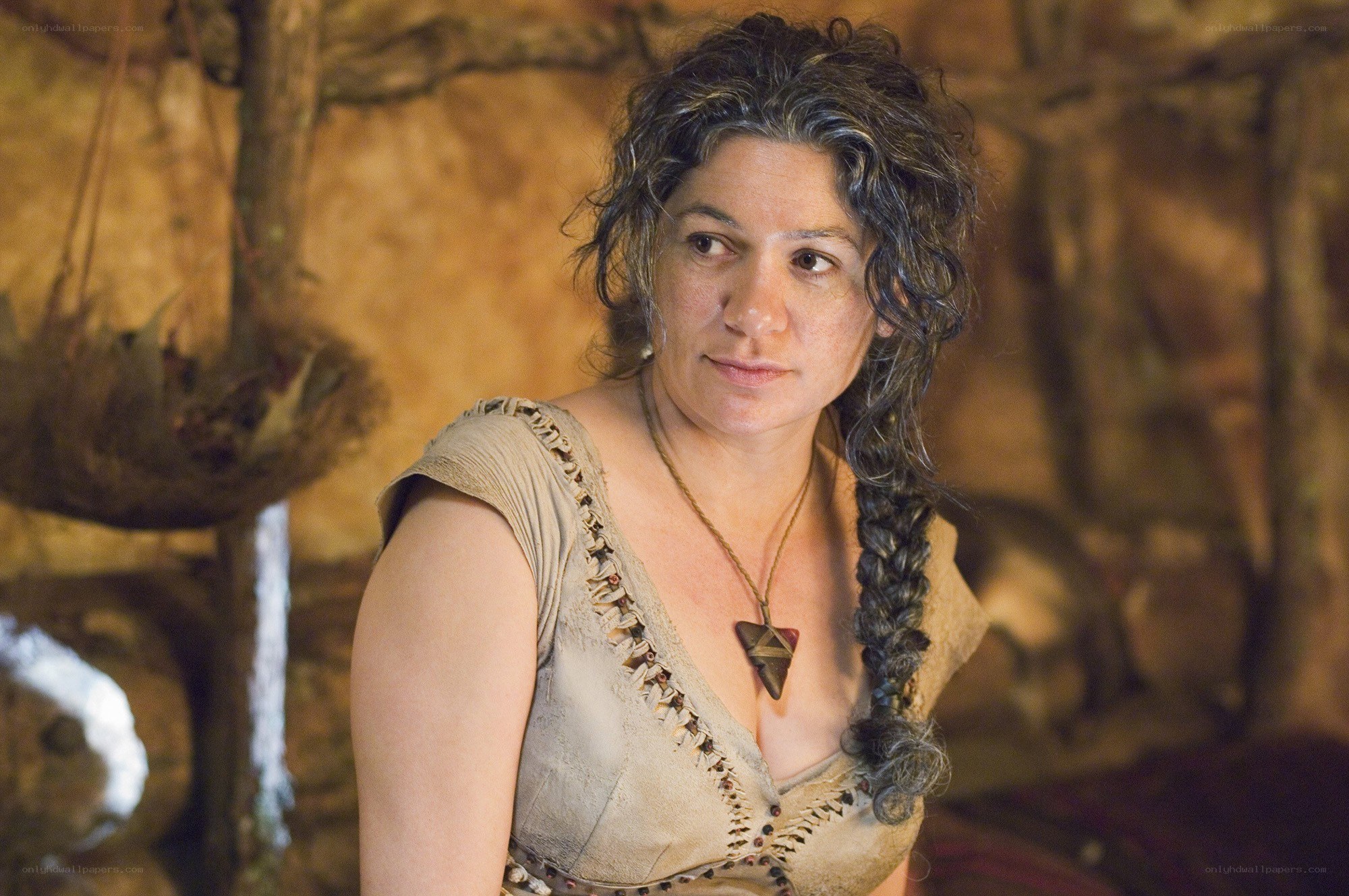 woman in rustic setting