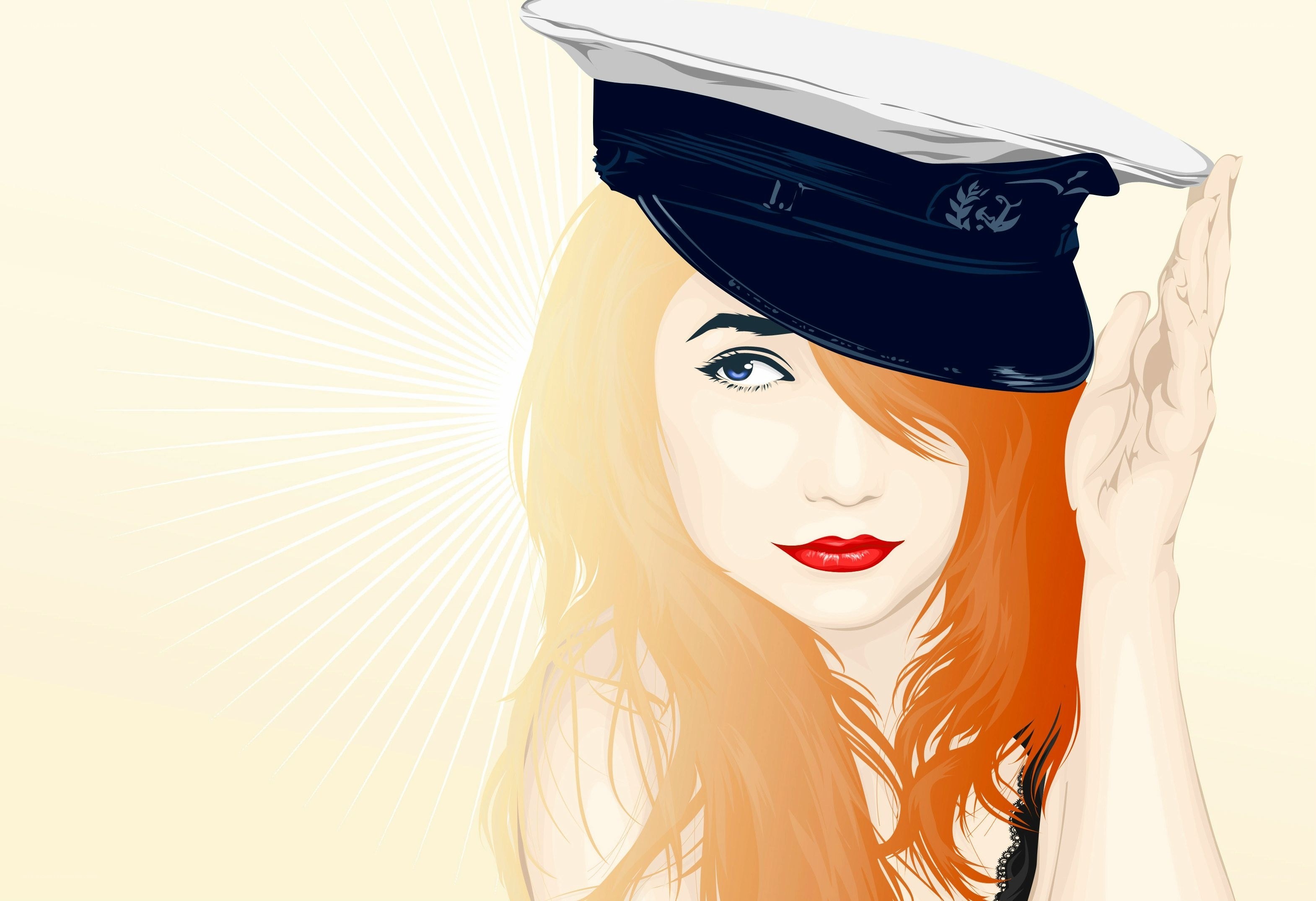 woman in sailor hat