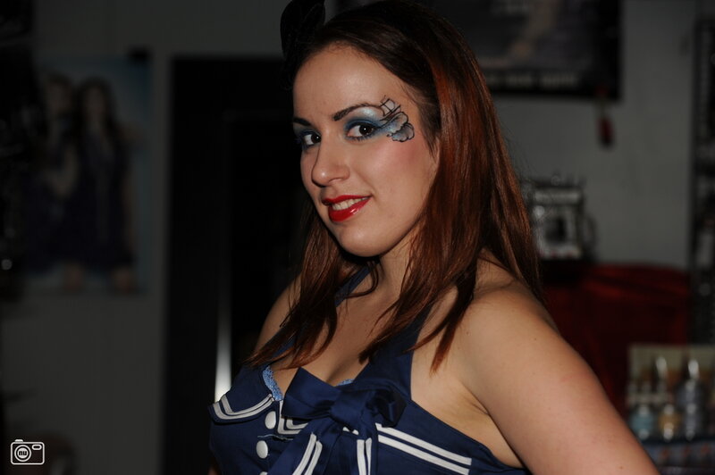 Woman in Sailor Outfit — Blue, Playful, Night