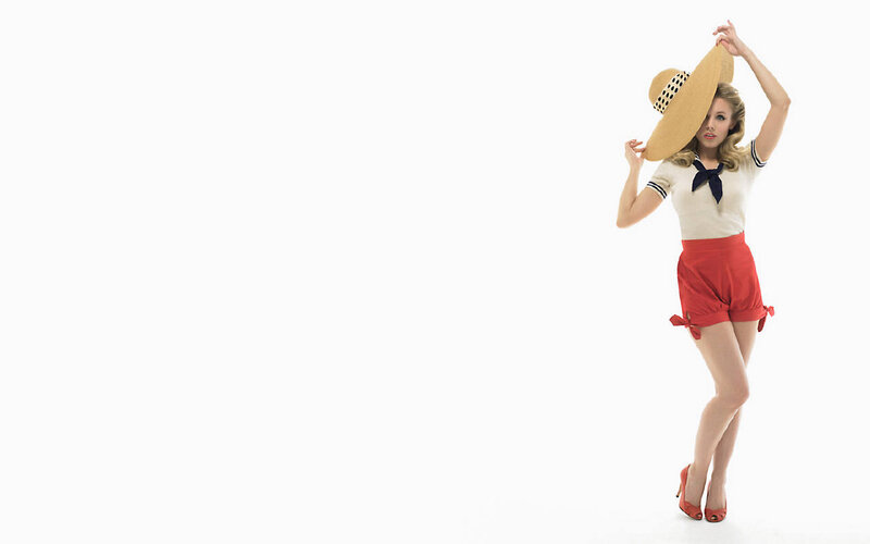 Woman in Sailor Outfit — White, Playful, Photograph, Hat