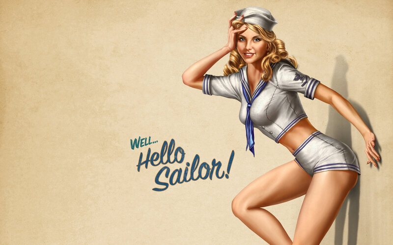 Woman in Sailor Uniform — Beige