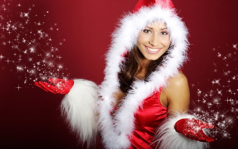 woman in santa costume
