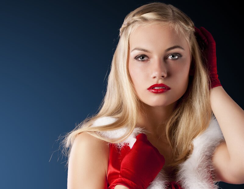 woman in santa costume