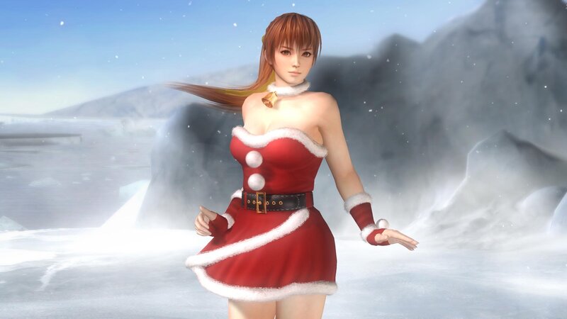 Woman in Santa Outfit — Red, Cold