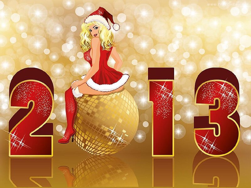 Woman in Santa Outfit — Red, Festive, Digital Art