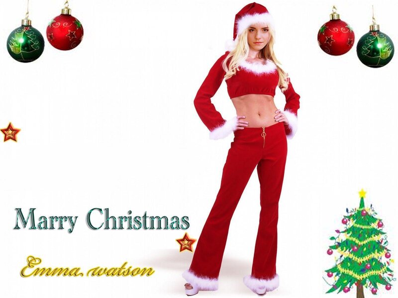 Woman in Santa Outfit — Red, Festive, Winter, Photograph, Christmas Ornaments
