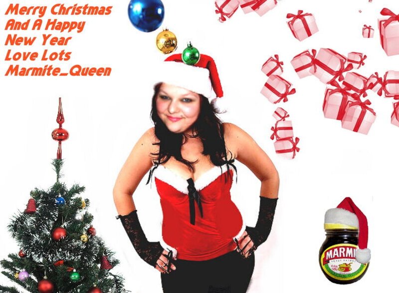 Woman in Santa Outfit — Red, Festive, Winter, Photograph, Christmas Tree