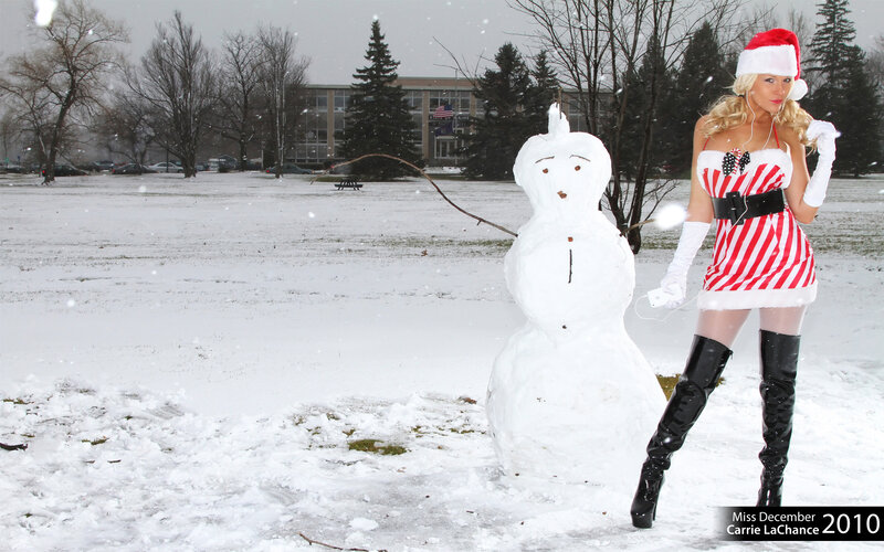 Woman in Santa Outfit — White