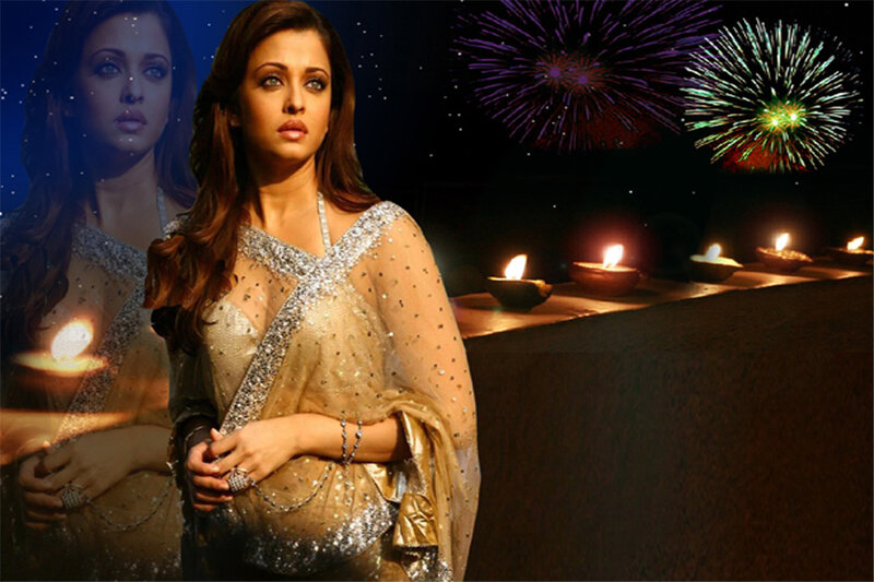 Woman in Sari at Night