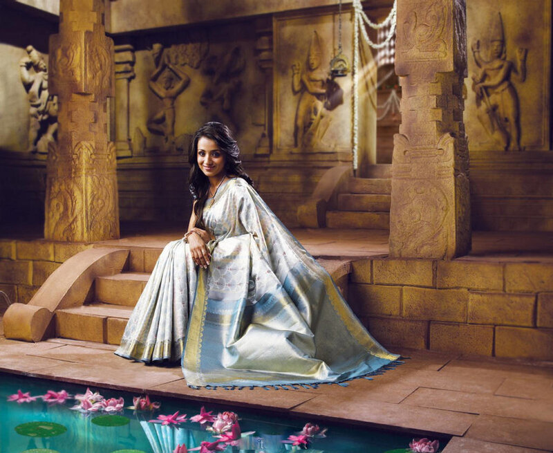 Woman in Sari on Steps