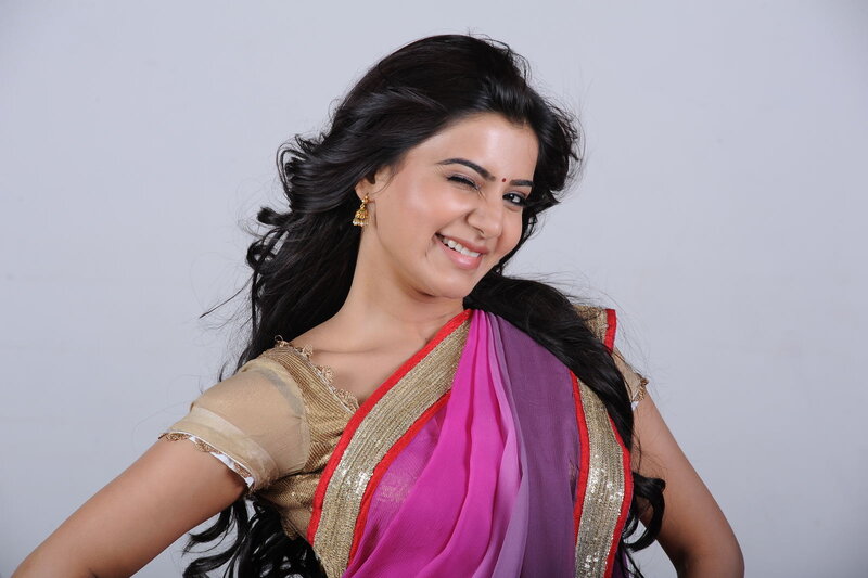 Woman in Sari — Pink, Smiling