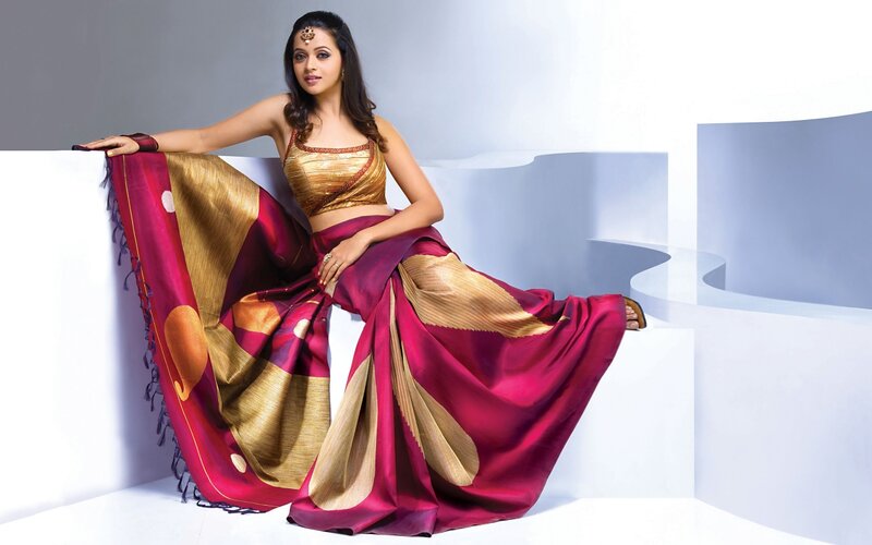 Woman in Sari — Red
