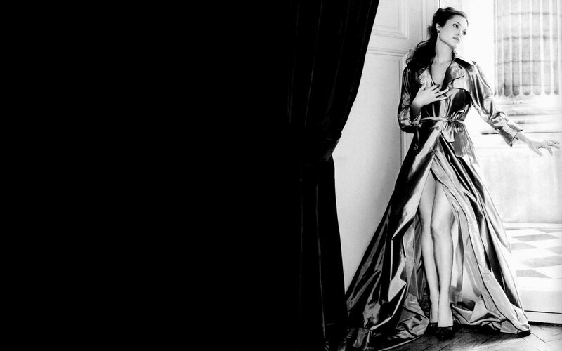 woman in satin dress