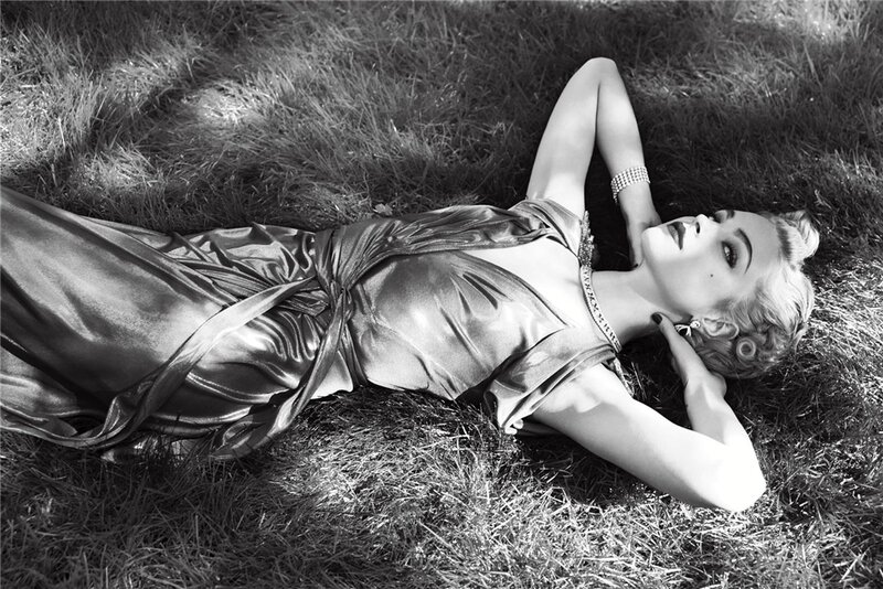Woman in Satin Dress — Black, Dramatic, Afternoon