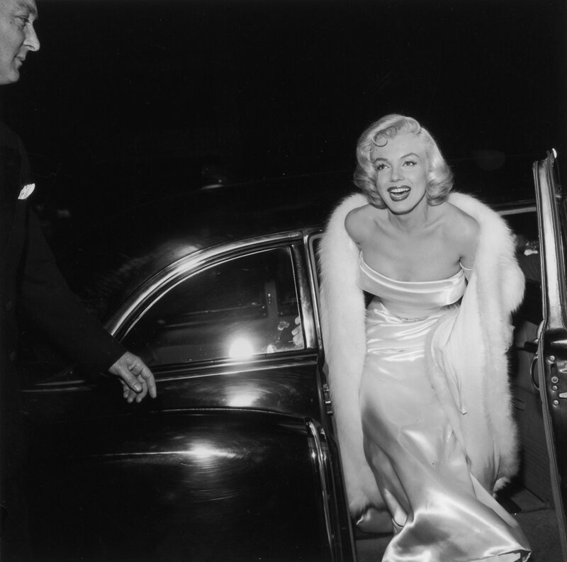 Woman in Satin Dress — Black, Dramatic, Night