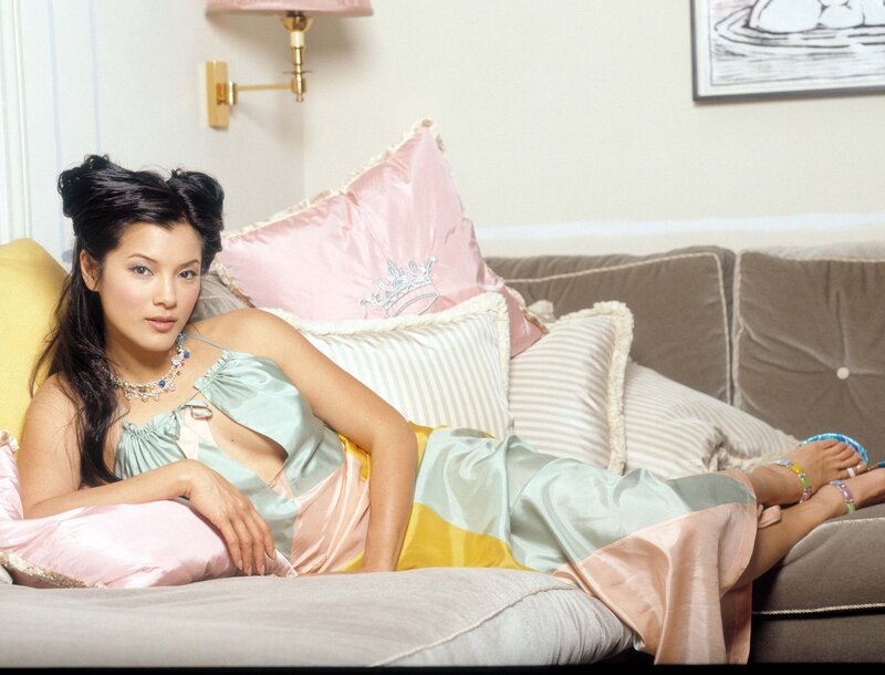 Woman in Satin Dress — Pink, Relaxed