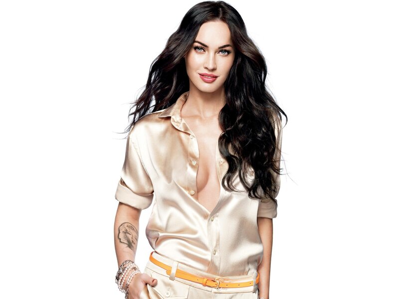 Woman in satin shirt