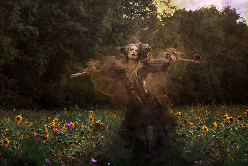 Woman in Scarecrow Costume