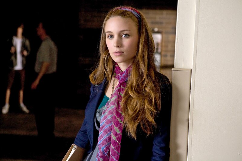 woman in school hallway