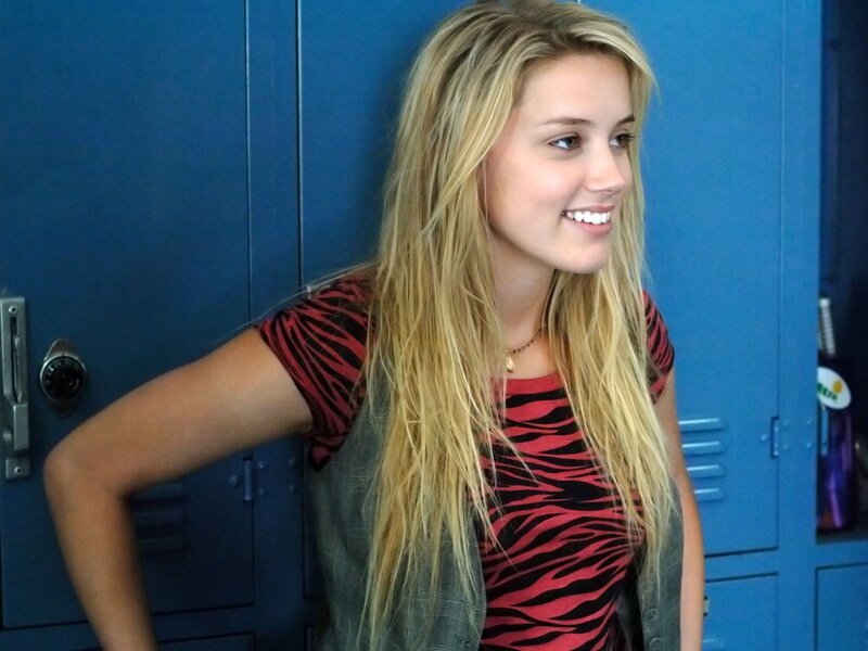 woman in school locker room