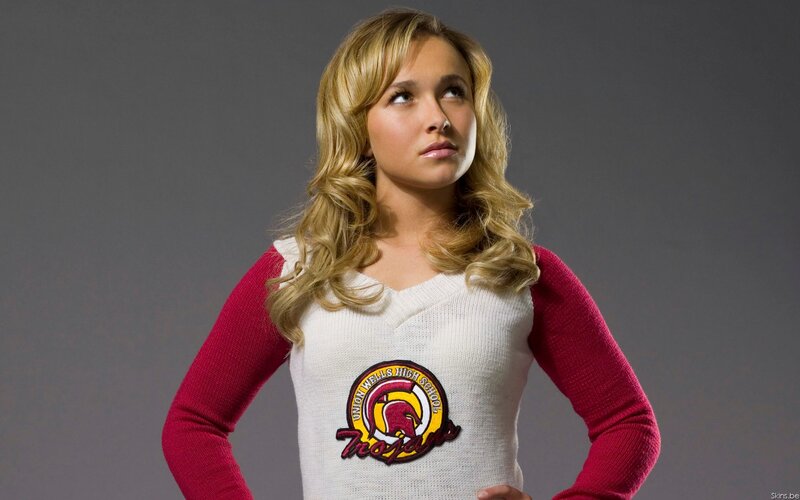 Woman in school sweater